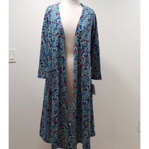 LuLaRoe Womens Multicolor Sarah Cardigan Small NWT Blue Paisley XSmall
